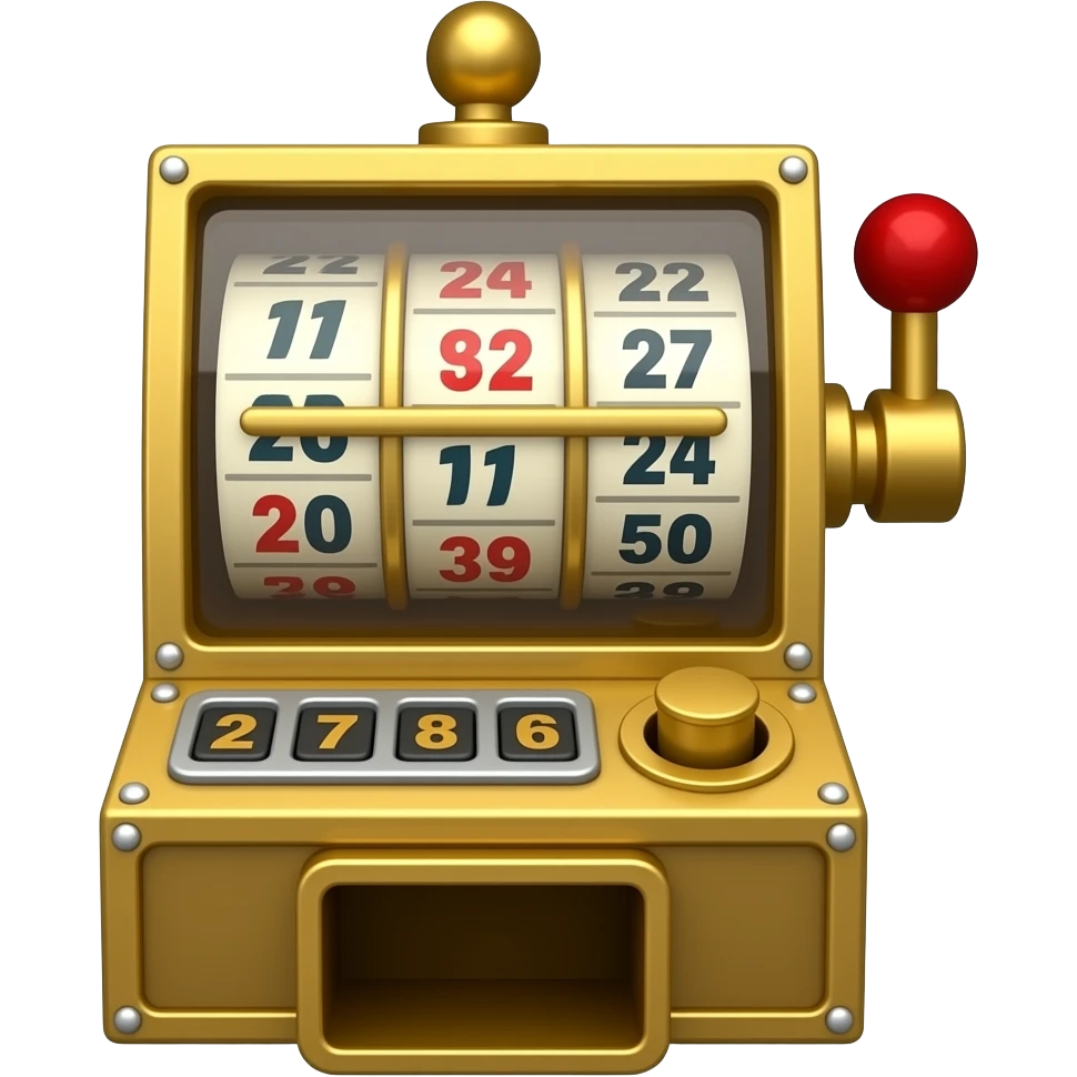 Old fashioned lotto cage numbers machine with balls emoji