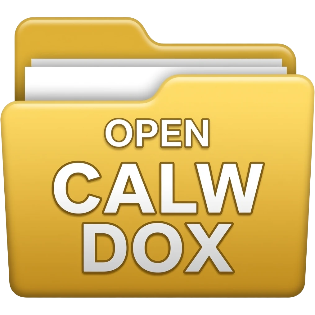 folder with a text on it as "OPEN CALW DOX" emoji