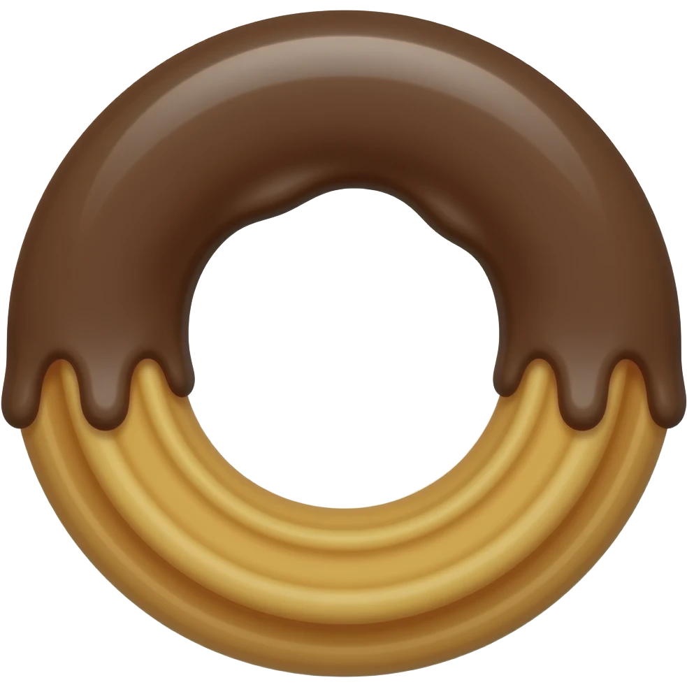 Churro dipped in chocolate emoji