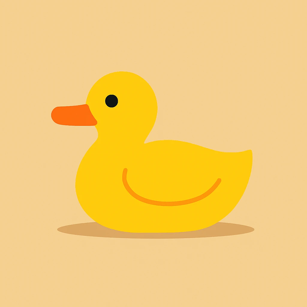 Flat design style duck emoji
