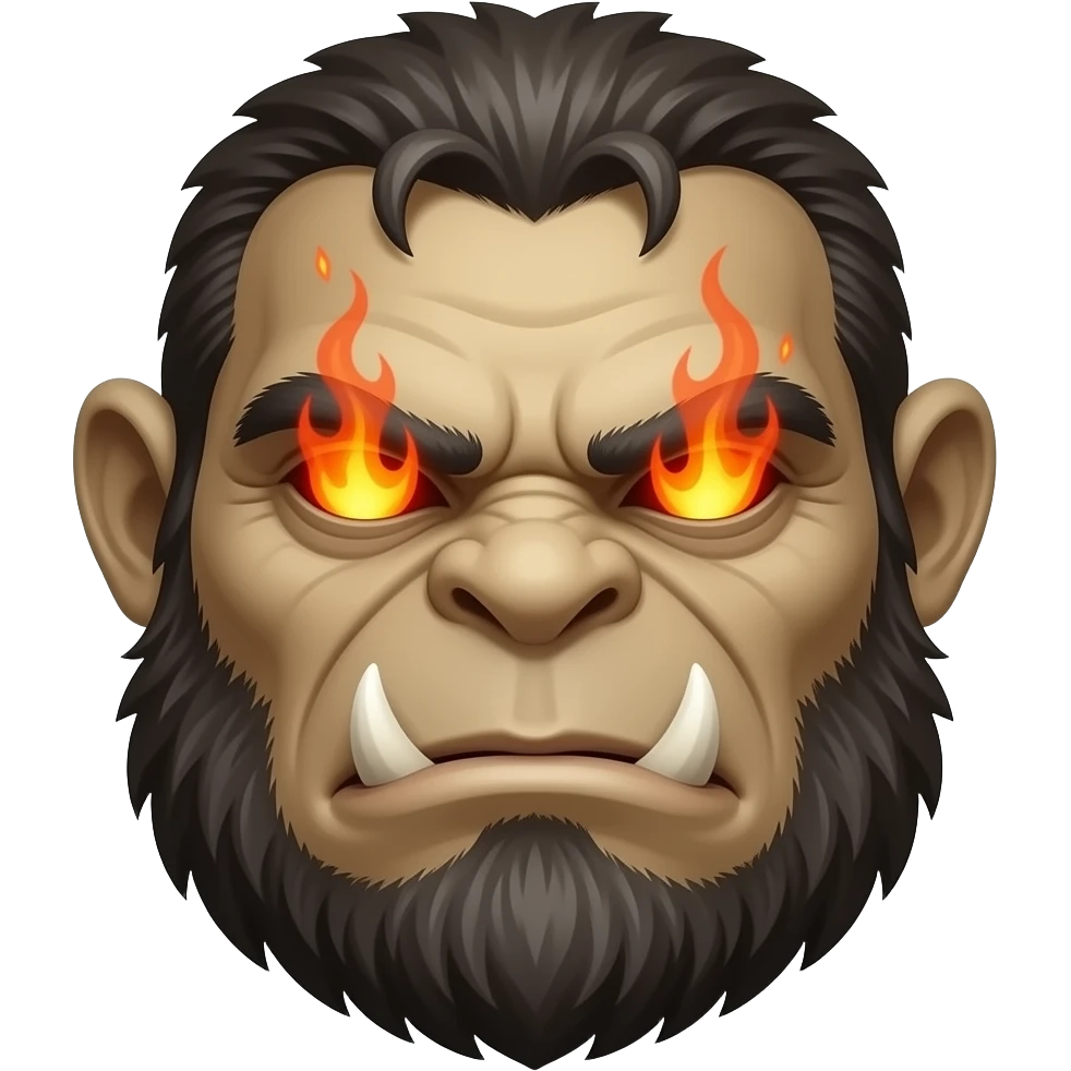 Combine o emoji do ogro, o emoji quente e o emoji de olhos olhando em um novo emoji. emoji