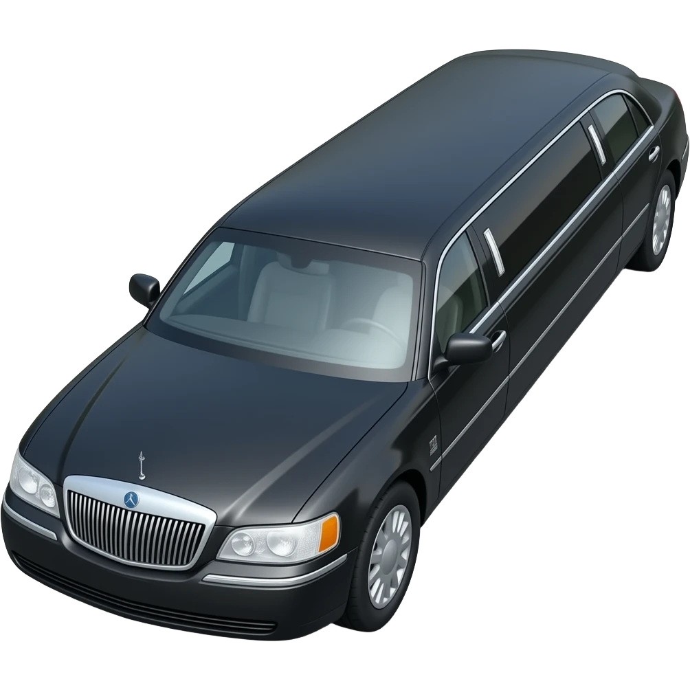 A tiny but long zoomed-out Black limousine as seen from the side emoji