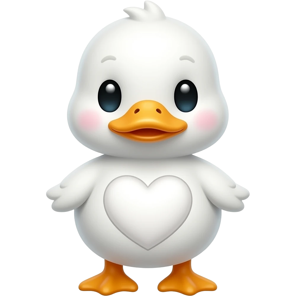 Big heart baby white tiny duck emoji