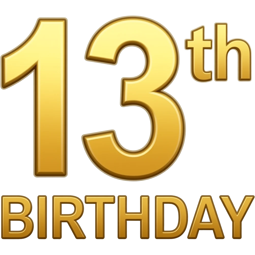 happy 13th birthday sign emoji