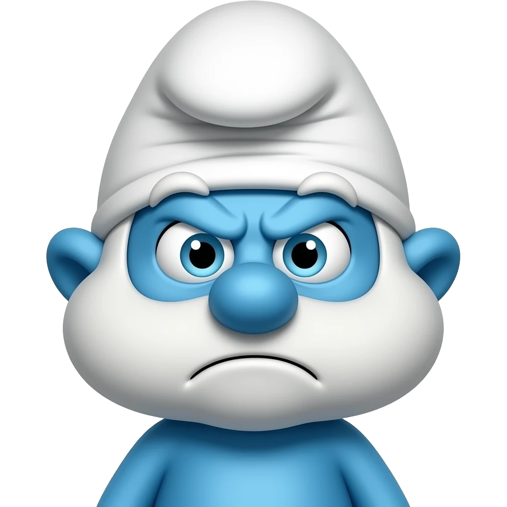 Grumpy smutf missing other smurfs emoji