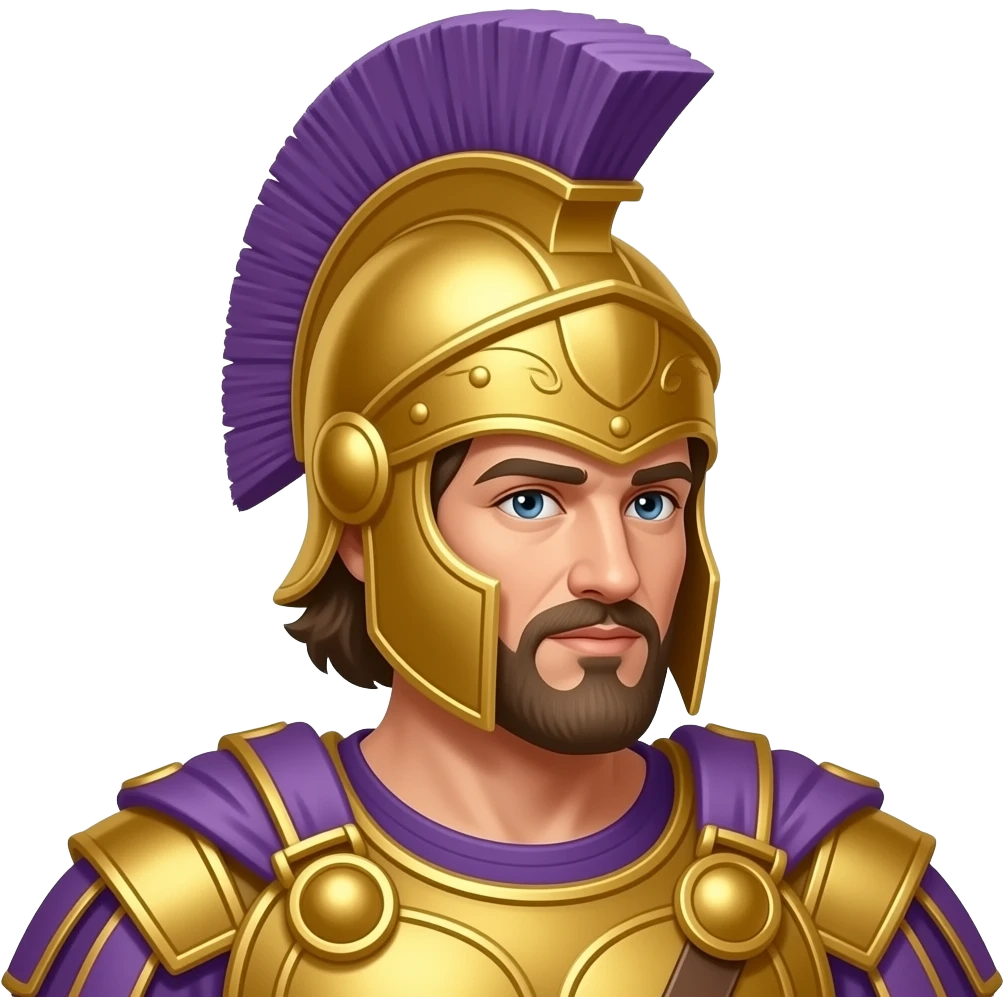 Alexander the Great with gold and purple armour emoji