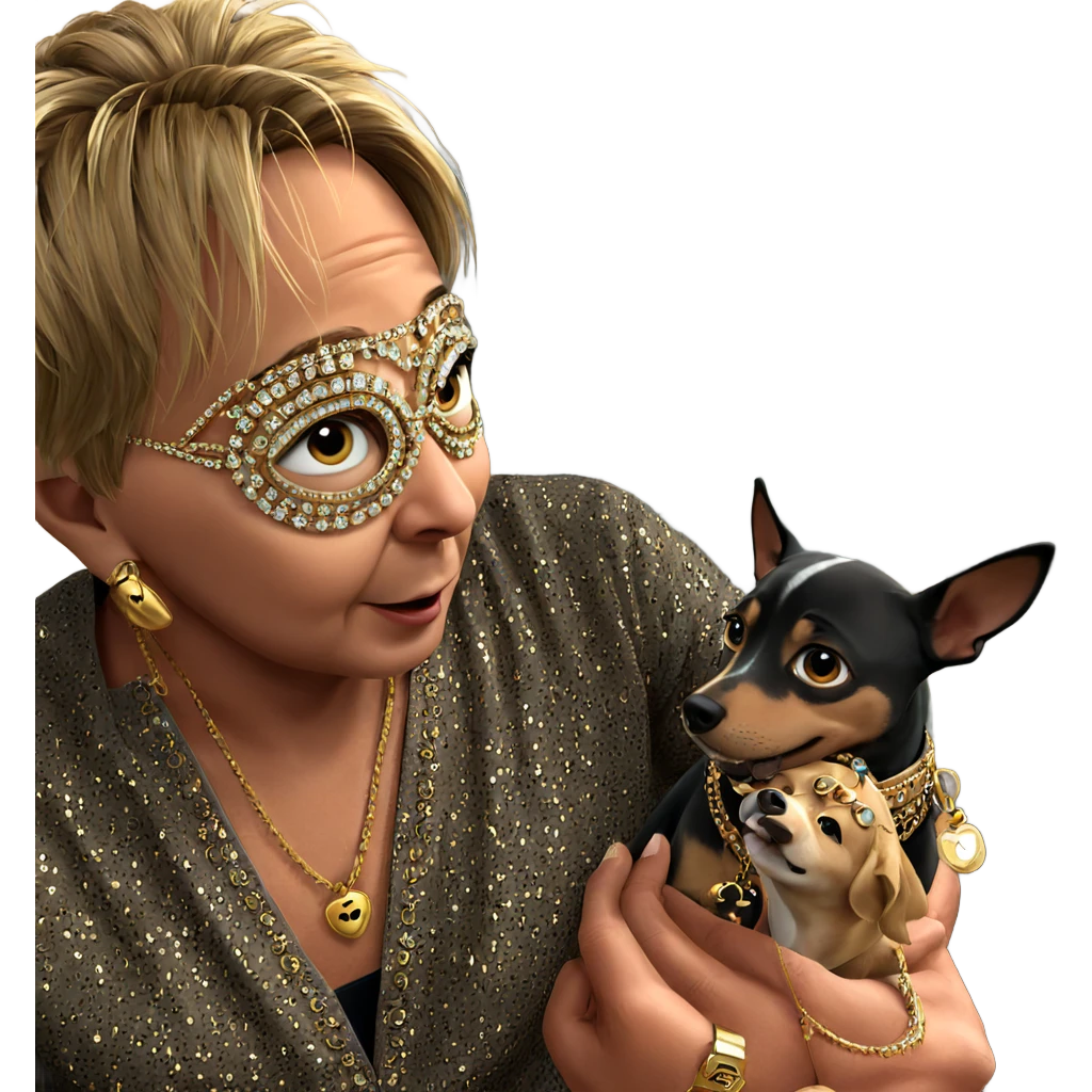 boy with jewelry and dog emoji
