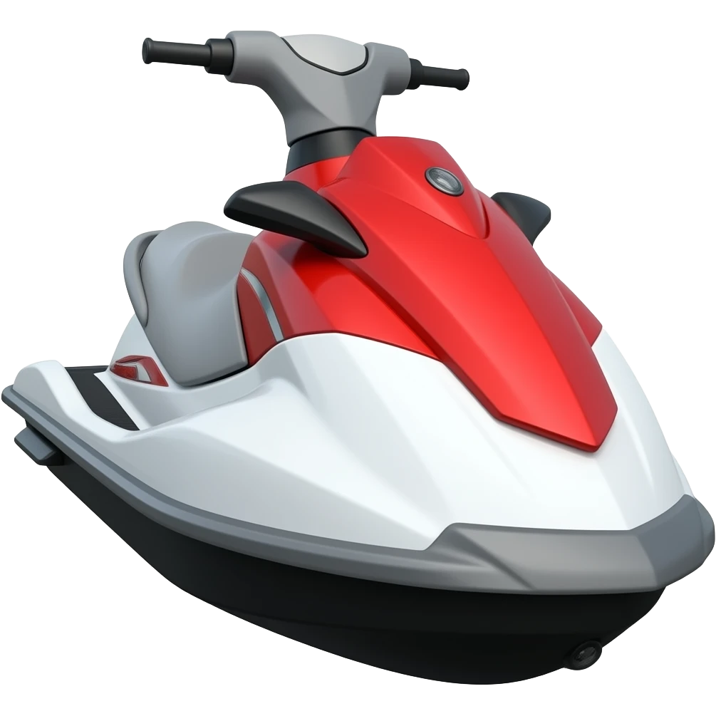 Make a little red and white jet ski facing the right emoji