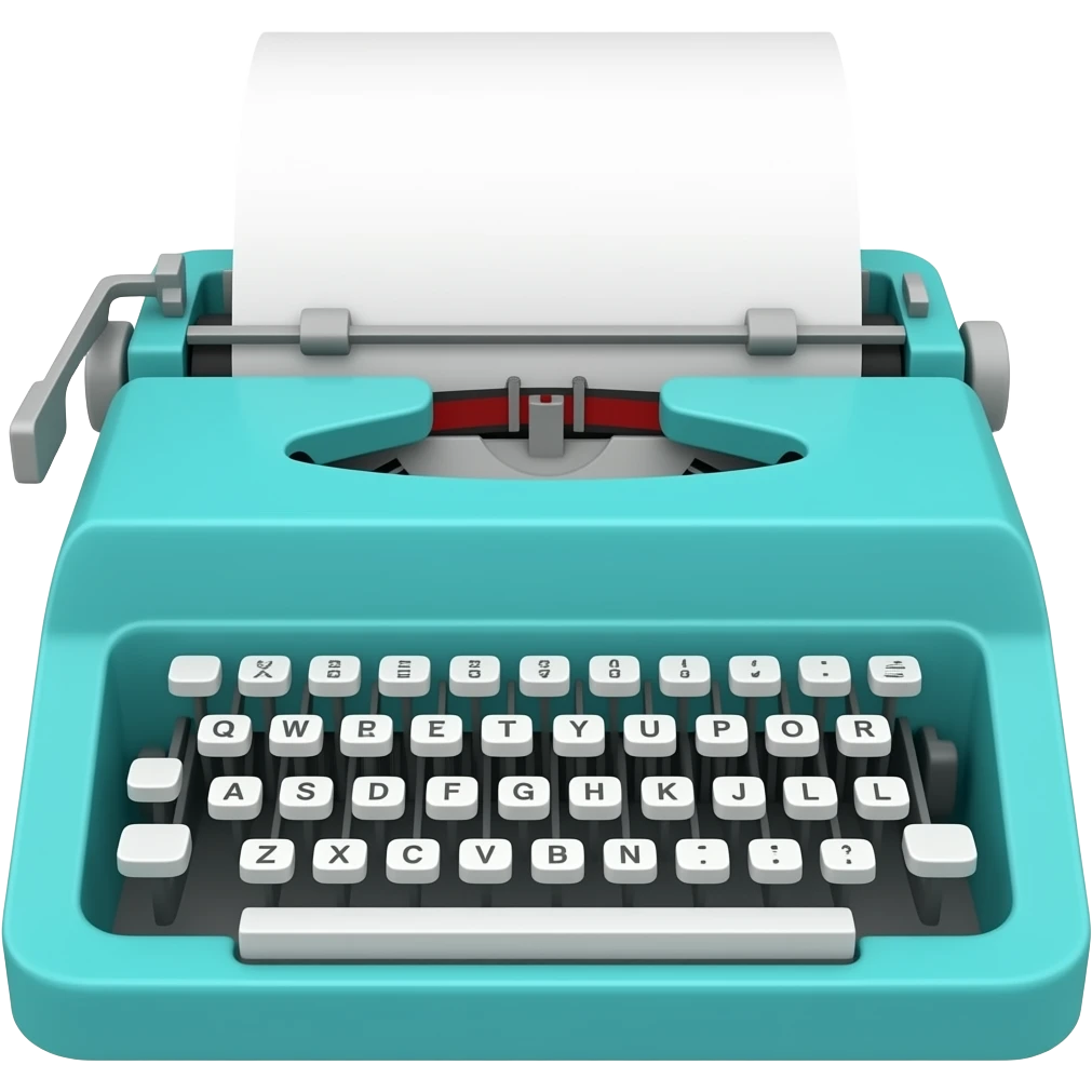 Machine à écrire, vert bleu emoji