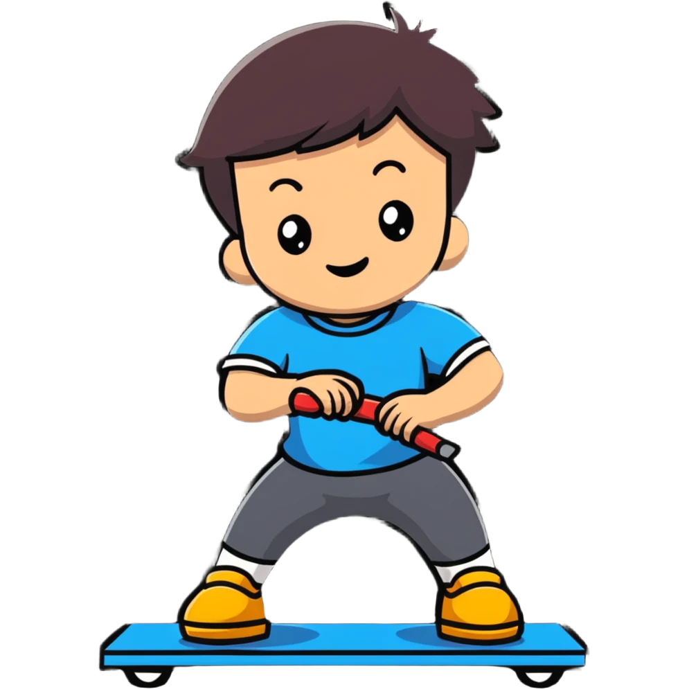 Young boy playing with toy emoji