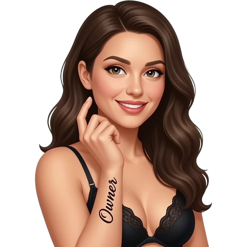 make a naughty sexual and seductive that just says the word "Owner" emoji