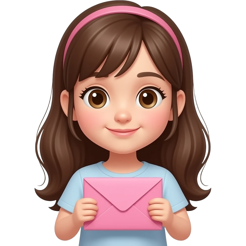 Девочка с розовым конвертиком милая emoji