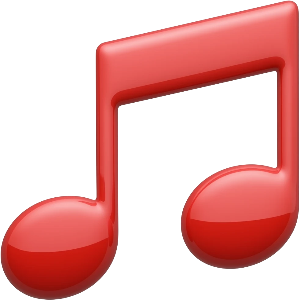 Red music note emoji