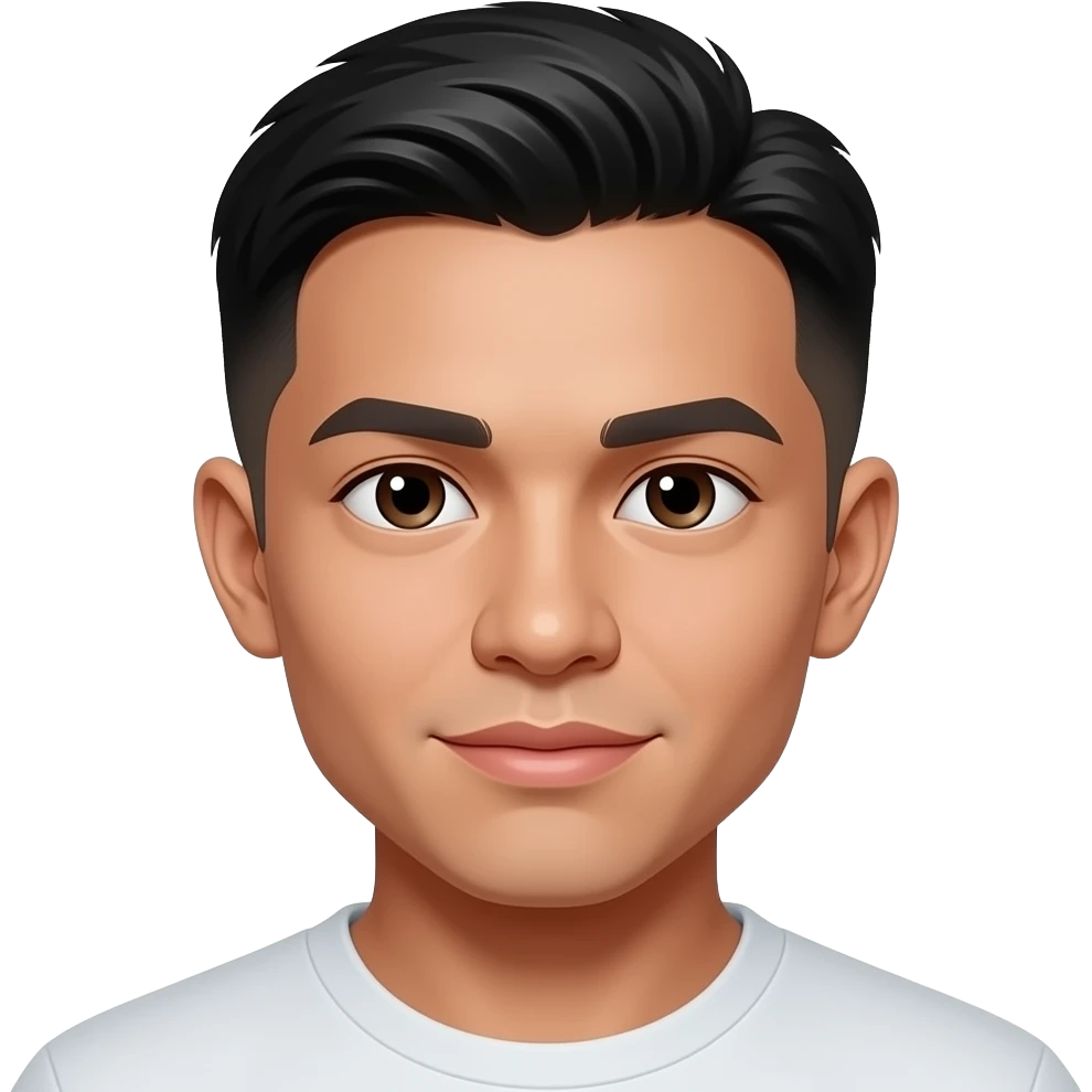 25 year old fade hair cut filipino man closed lips emoji