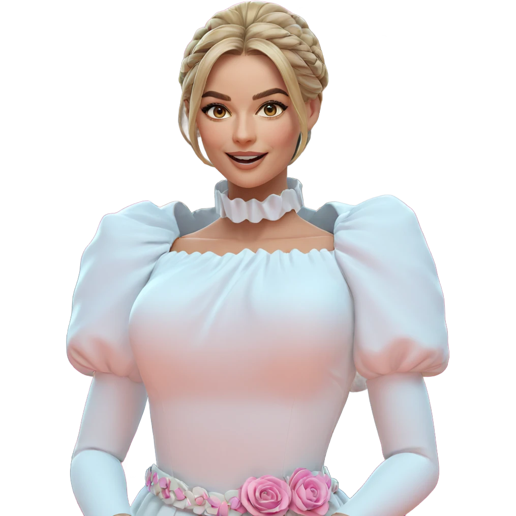 smiling girl in white dress emoji