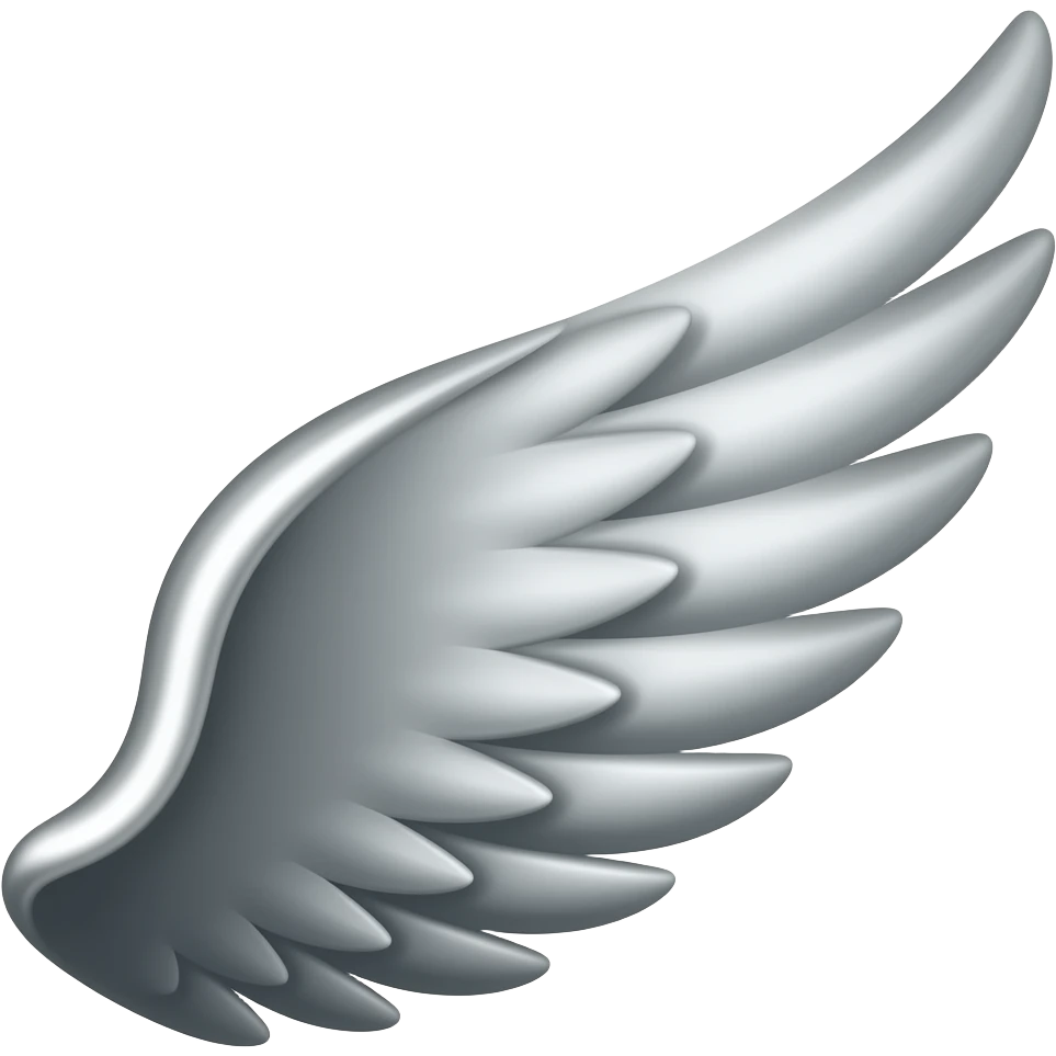 metalic gray shiny wing emoji