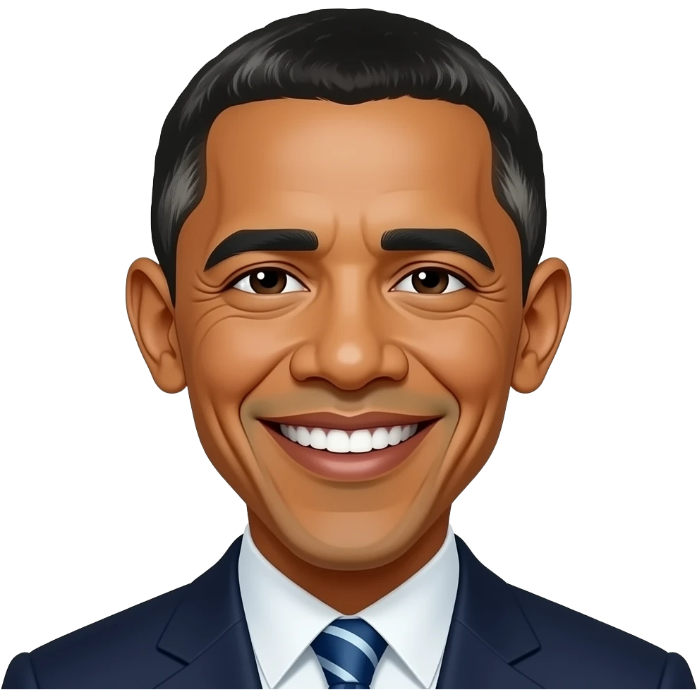 make obama smiling with heart eyes and kissy lips emoji