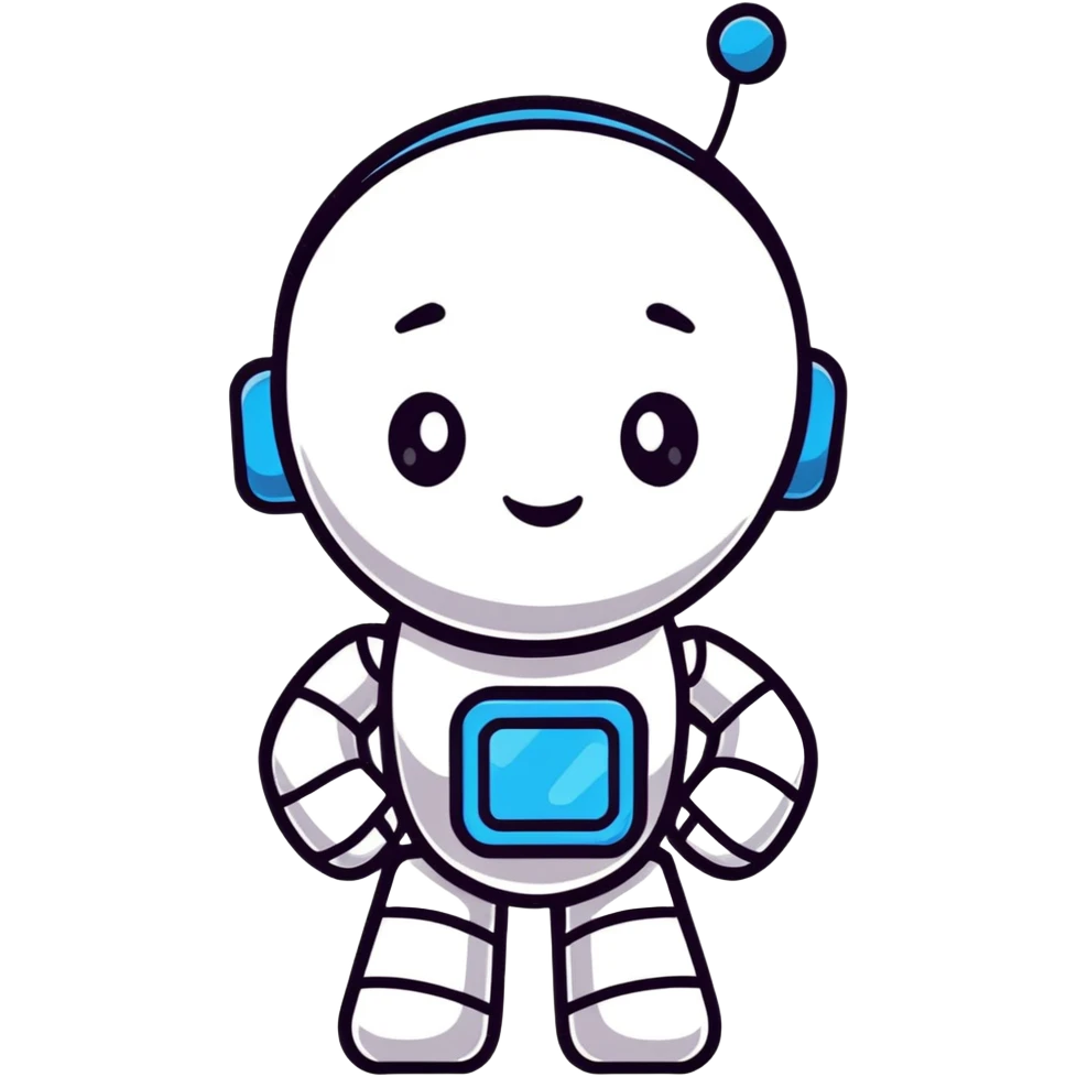 cute robot kid avatar with friendly face emoji