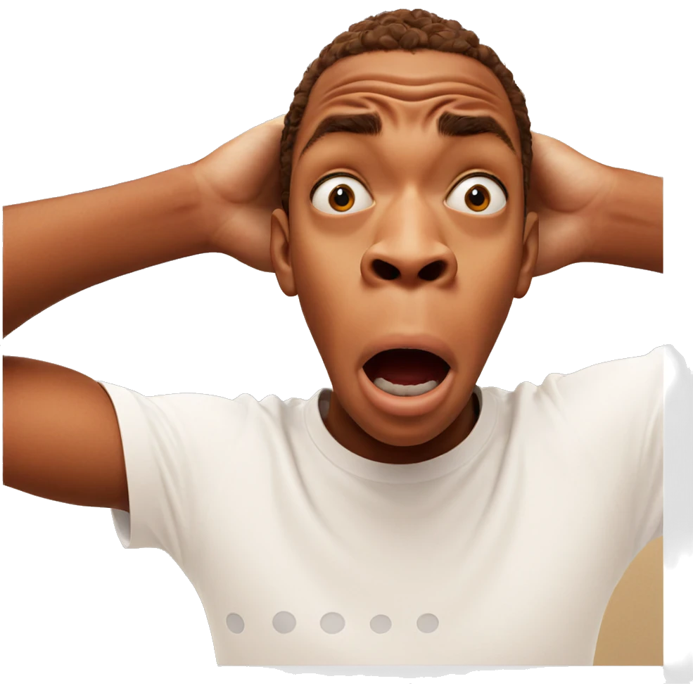 surprised boy in white shirt emoji