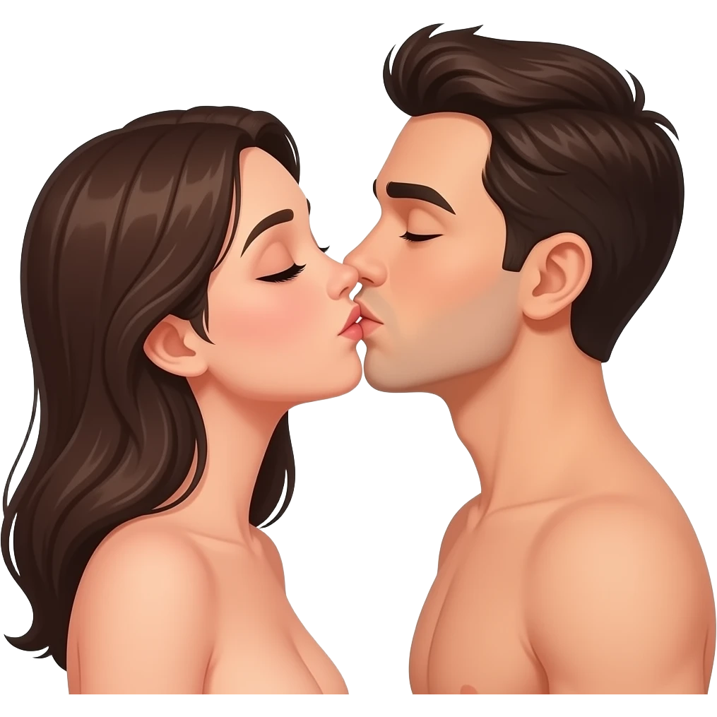 2 naked at french kiss emoji