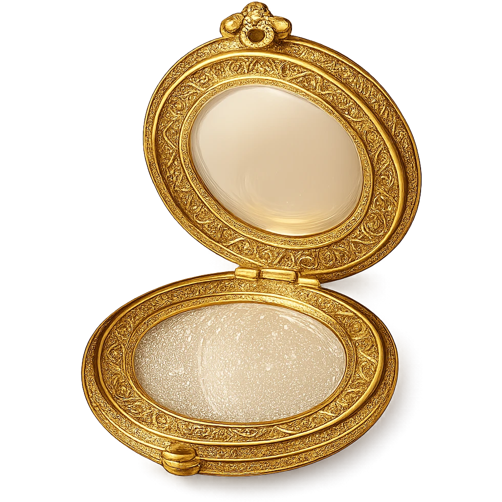 glamorous compact mirror, elegant and radiant, no background emoji