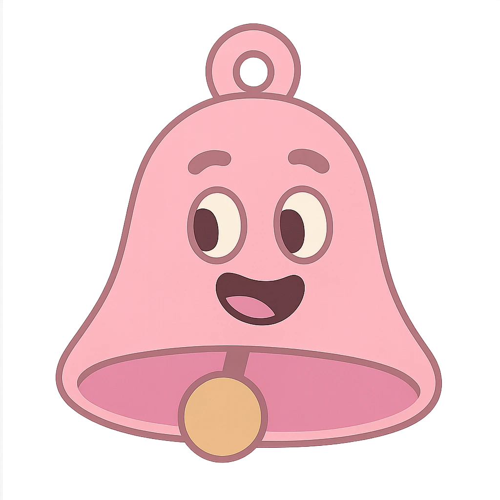 pink bell, soft pastel tones emoji