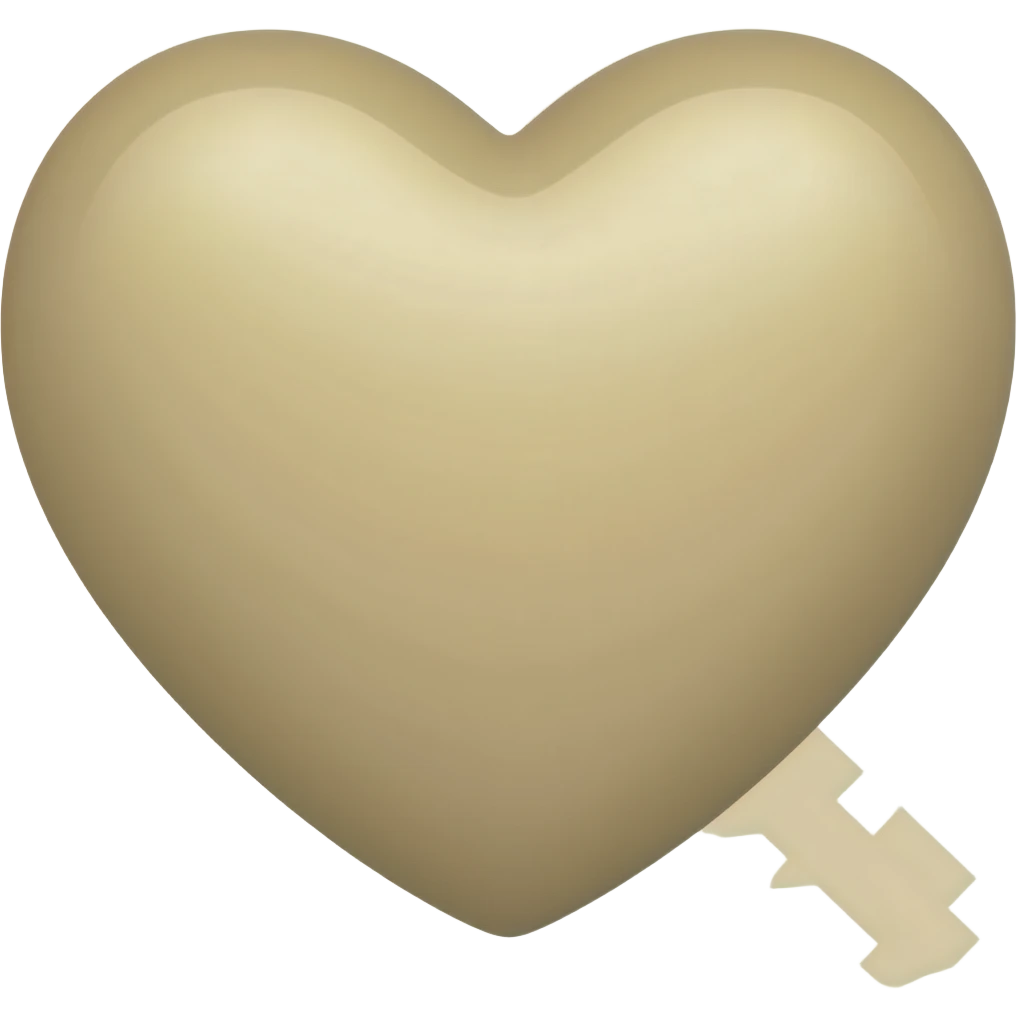 beige heart key open emoji