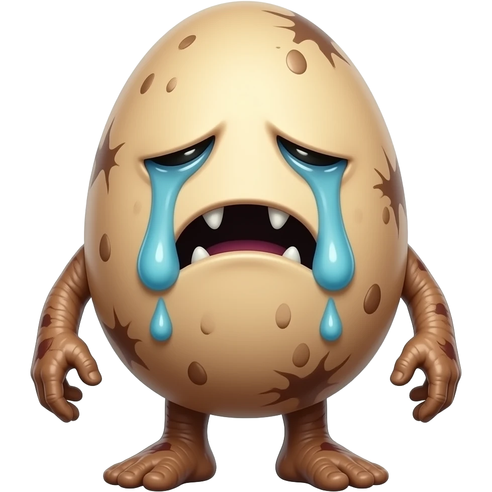 egg fiend evil criying dirty emoji