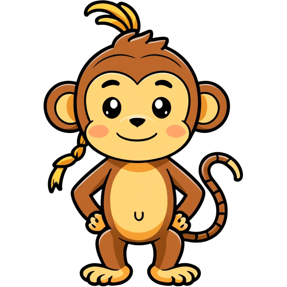 monkey with braids emoji