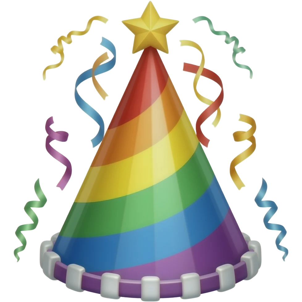 BIRTHDAY HORNS AND STREAMERS emoji