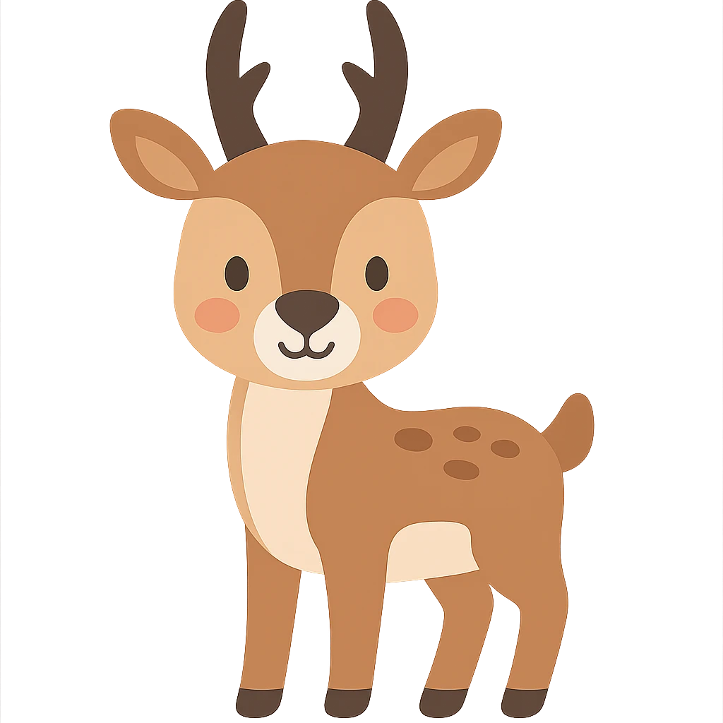 cute flat toon pronghorn antelope vector emoji