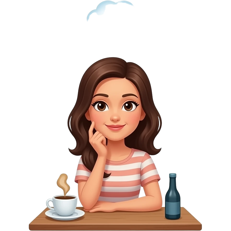 женщина думает о любовь, деньги, танцы, кофе, подруги, желания из много рук или мыслей emoji