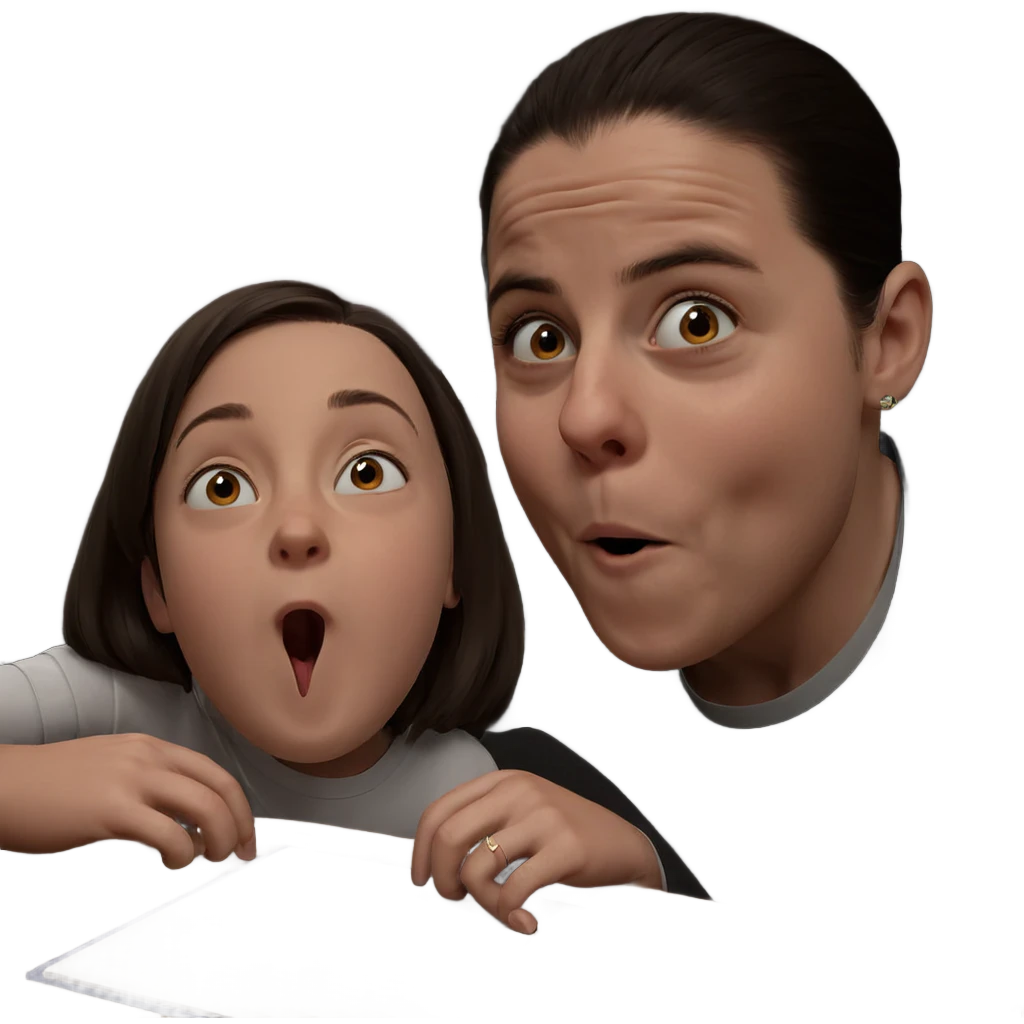 curious children indoors portrait emoji