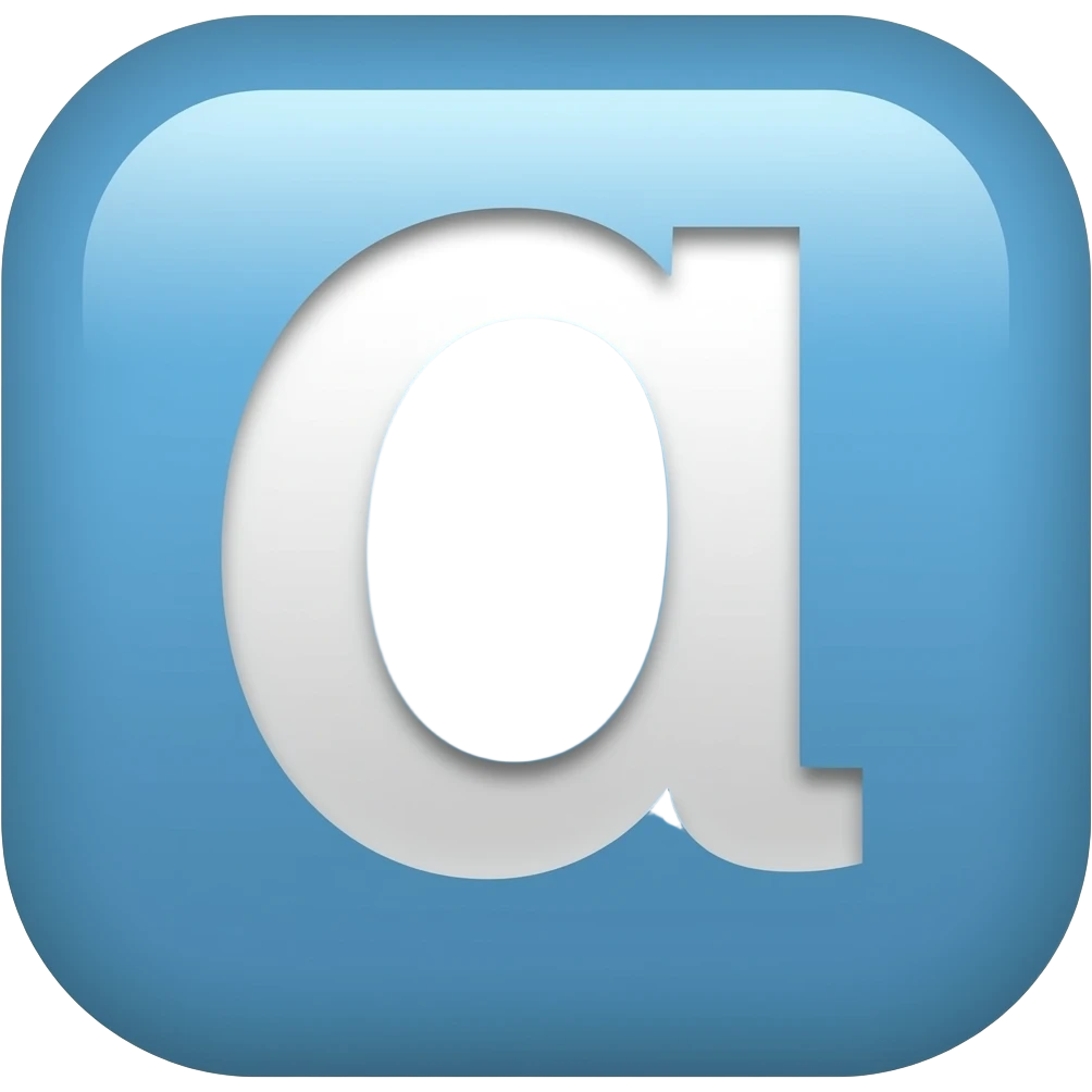 Crie um emoji com  letra  com fundo azul emoji