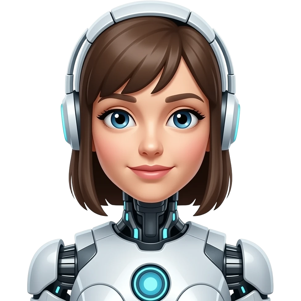 Make pretty AI-robot women that makes content emoji