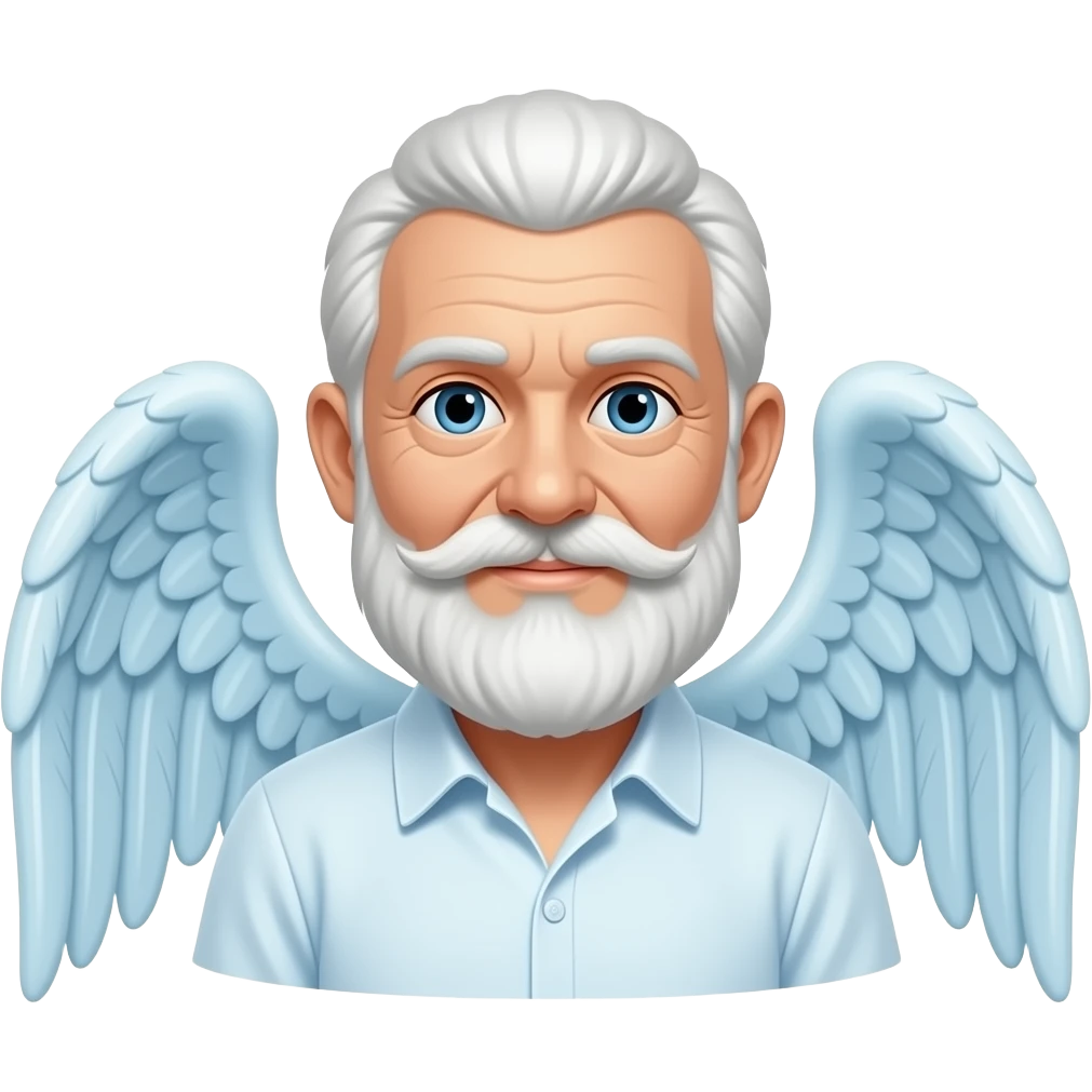 old man angle with light blue wings emoji