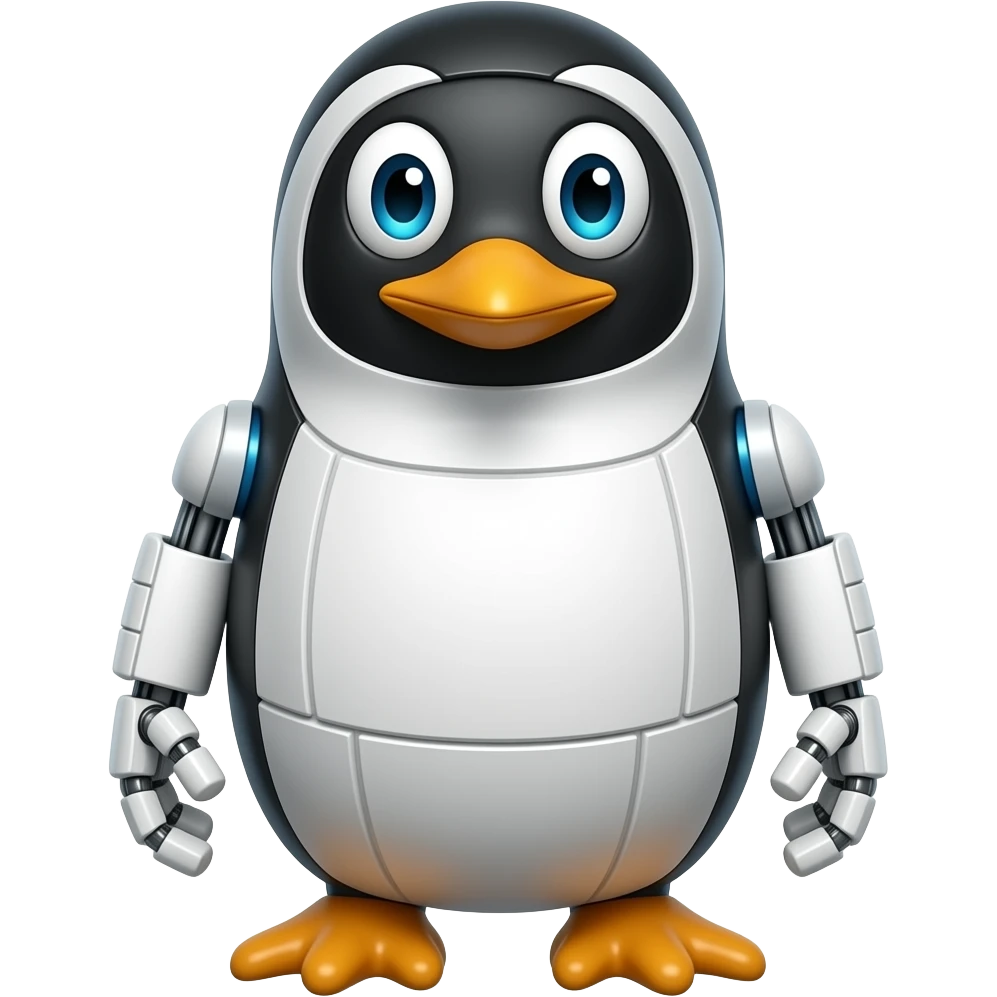 Robot penguin emoji (full body) emoji