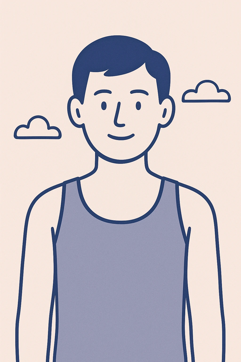 simple grey tank top, clean and clear design emoji