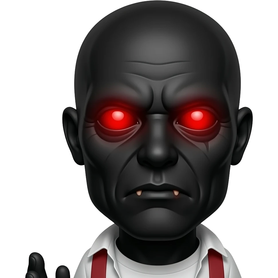 Black zombie red eyes emoji