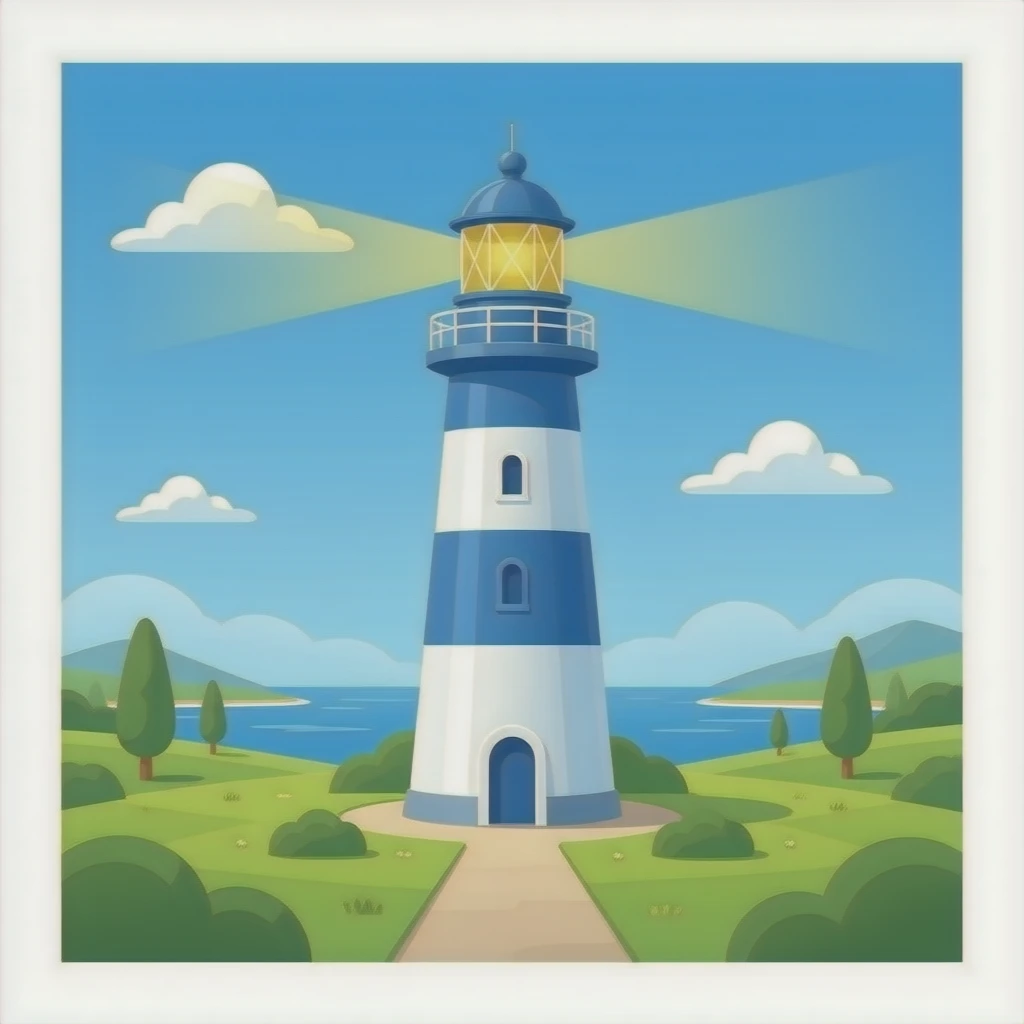 j'aimerais un phare bleu et blanc emoji