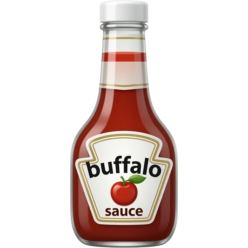 Dressing bottle that says "buffalo sauce" emoji