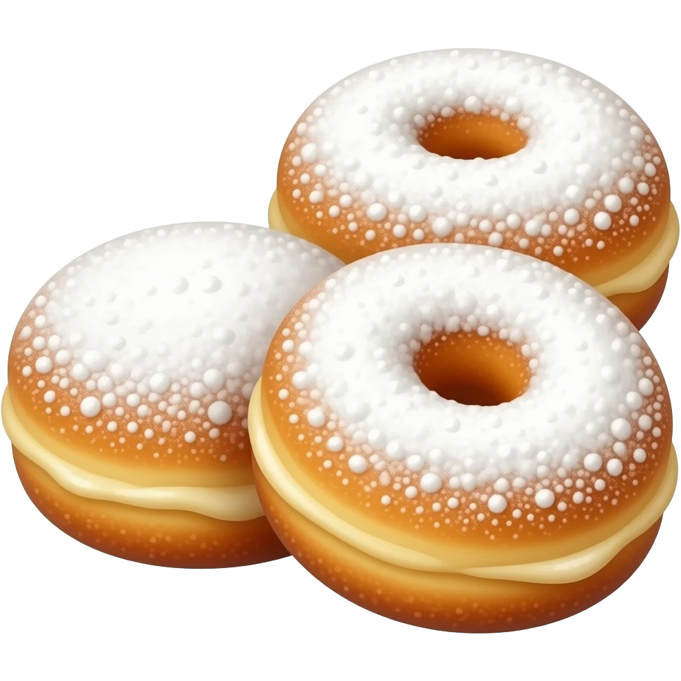 3 petit Beignet rond et sucre glace emoji