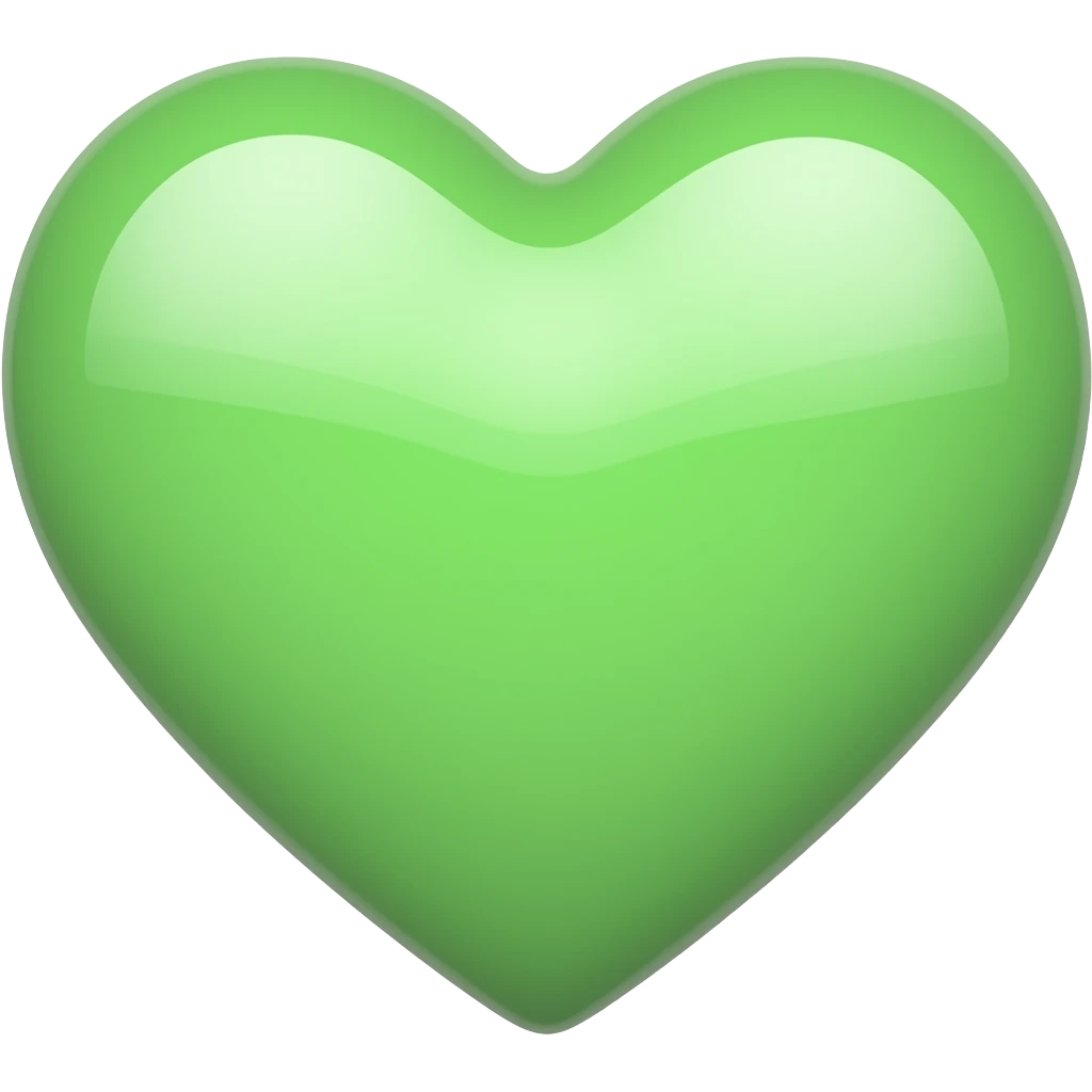Light green colour heart emoji