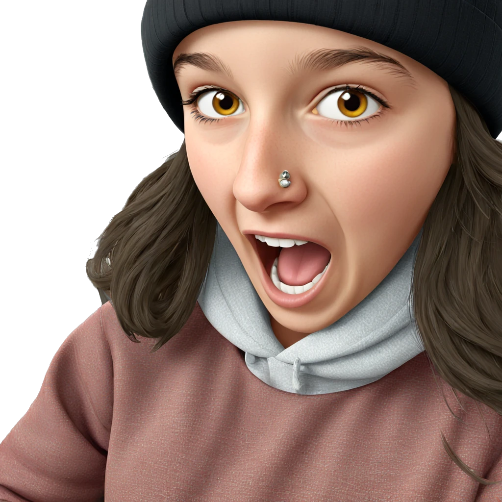 girl with hat and piercings emoji