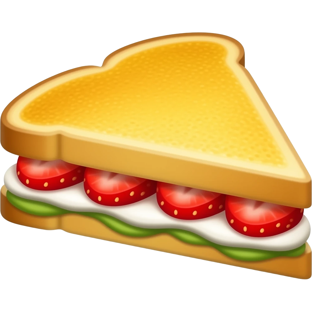 triangle cut strawberry sandwich with just cream emoji