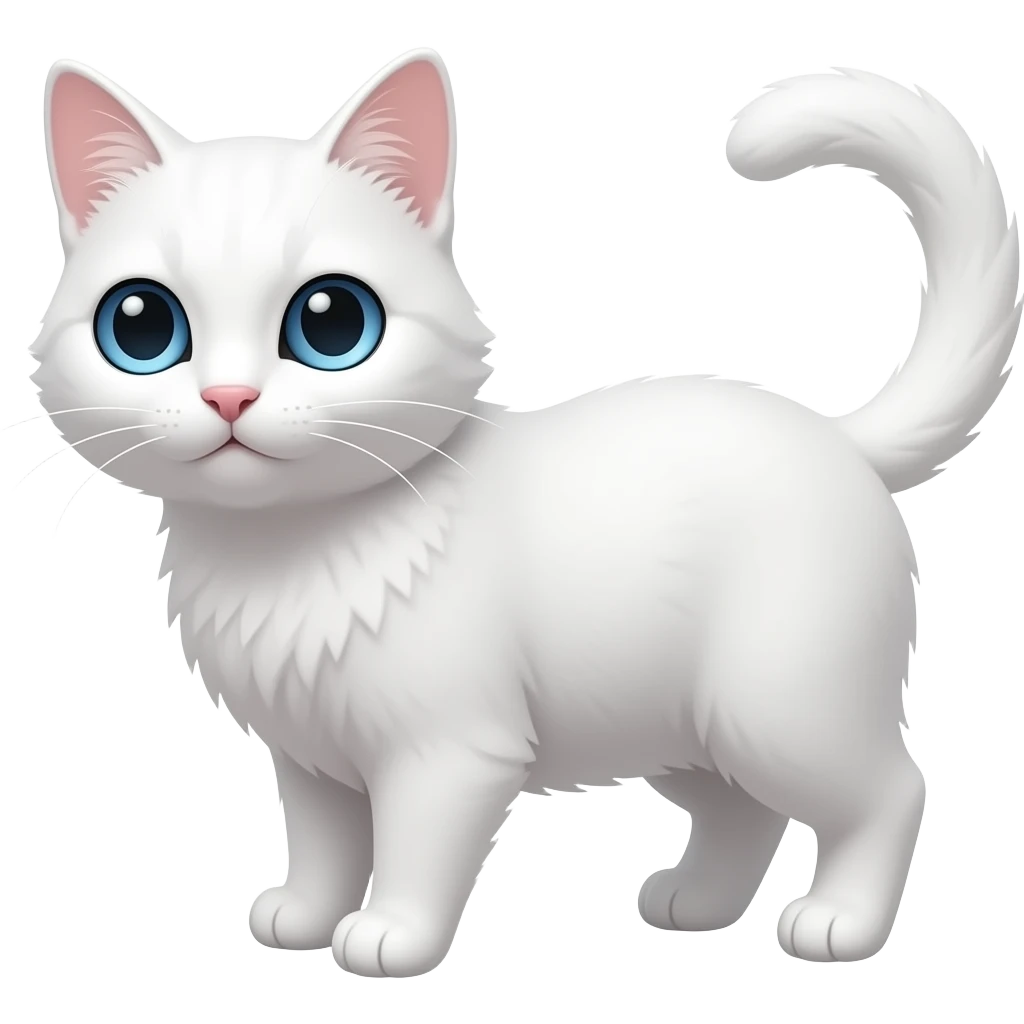 Blue eyes white cat emoji