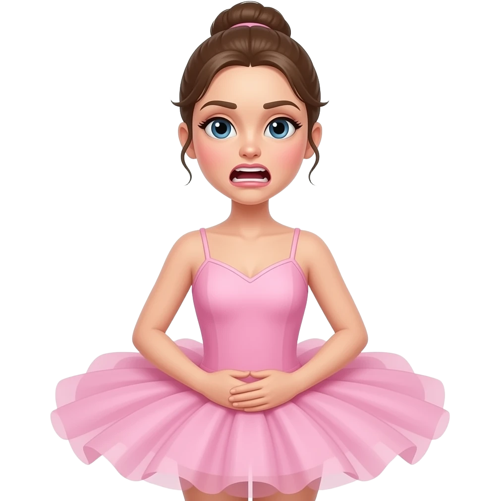 pink Ballet Dancer's hungry stomach growling emoji