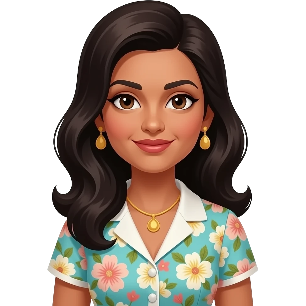 Indian female using dress in 60's emoji