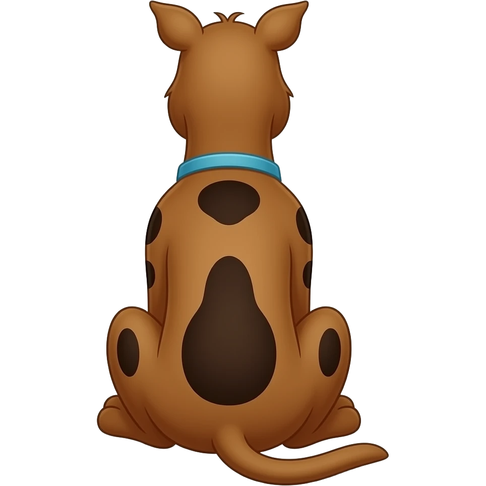 Shaggy of Scooby Doo sitting down from behind emoji