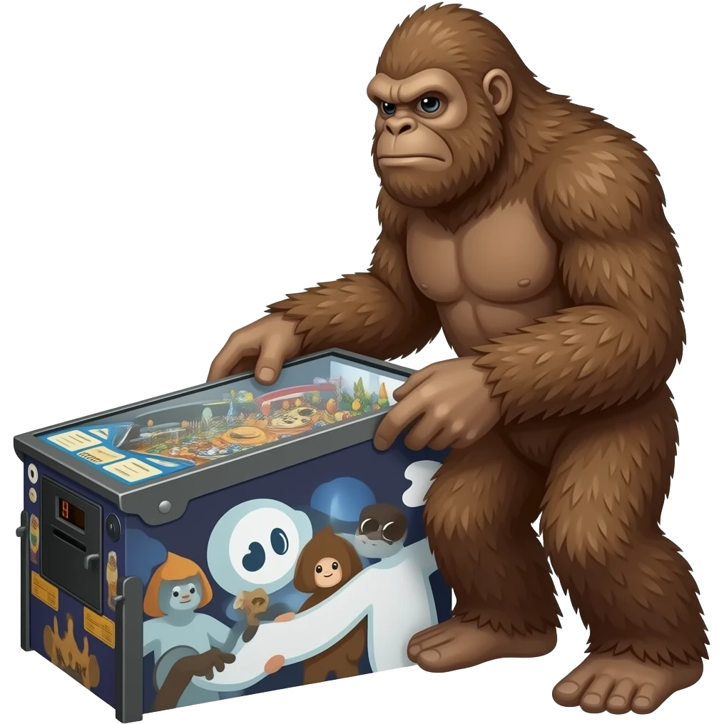 Bigfoot Playing Discord Pinball emoji
